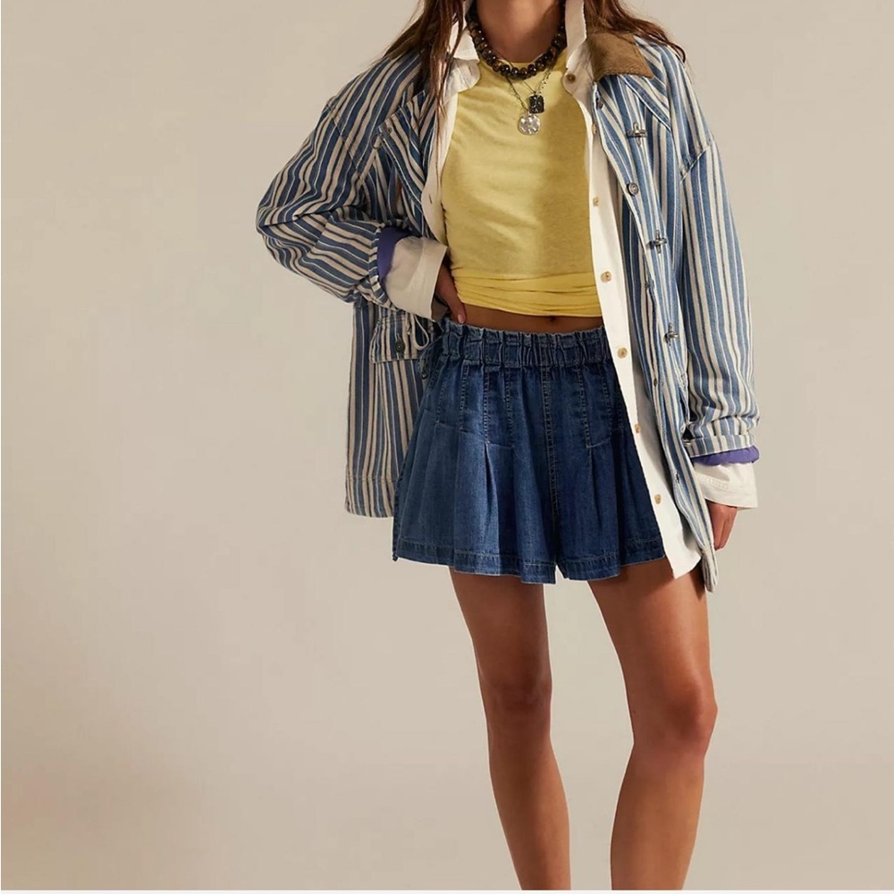 We The Free Striped Jacket with Corduroy Collar